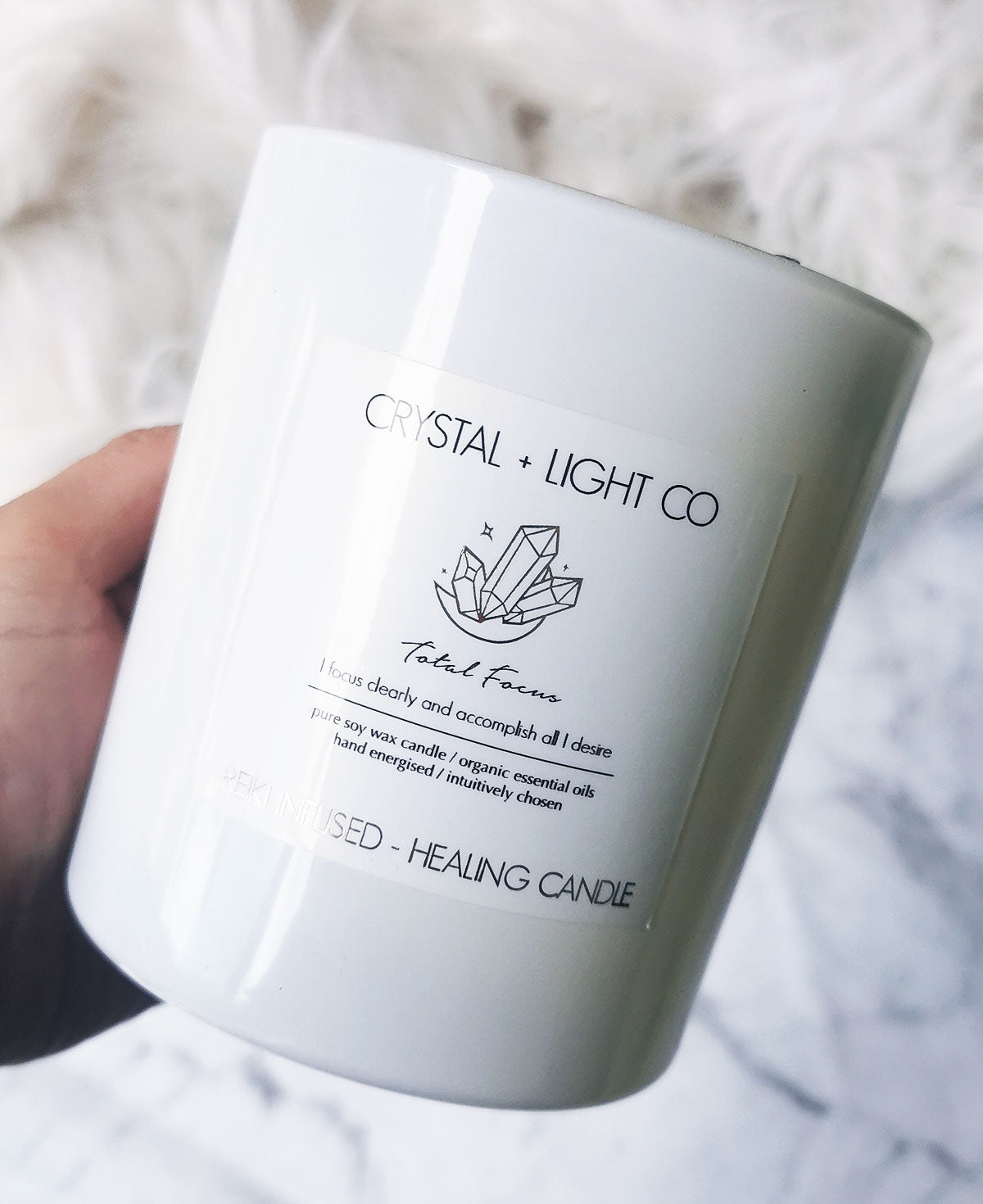 Total Focus - Crystal Healing candle Large