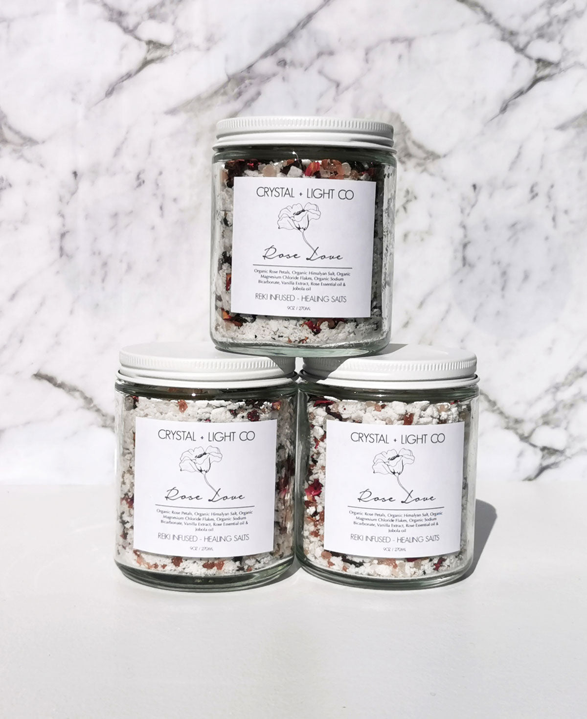 Rose Love- Organic Bath Salts - Crystal and Light Co