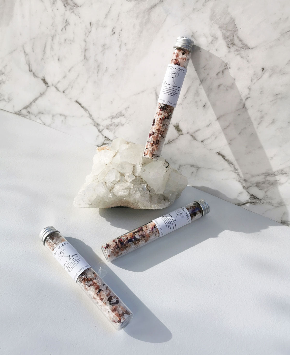 Rose Love- Test tube Organic Bath Salts - Crystal and Light Co