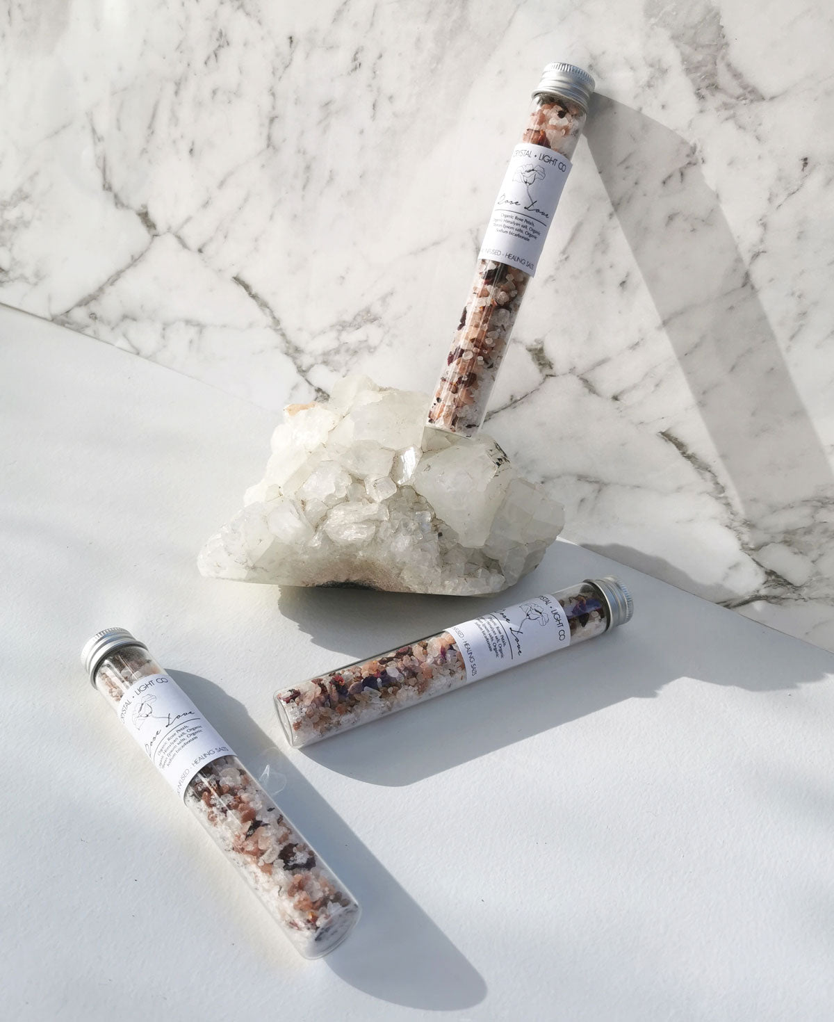 Rose Love- Test tube Organic Bath Salts - Crystal and Light Co