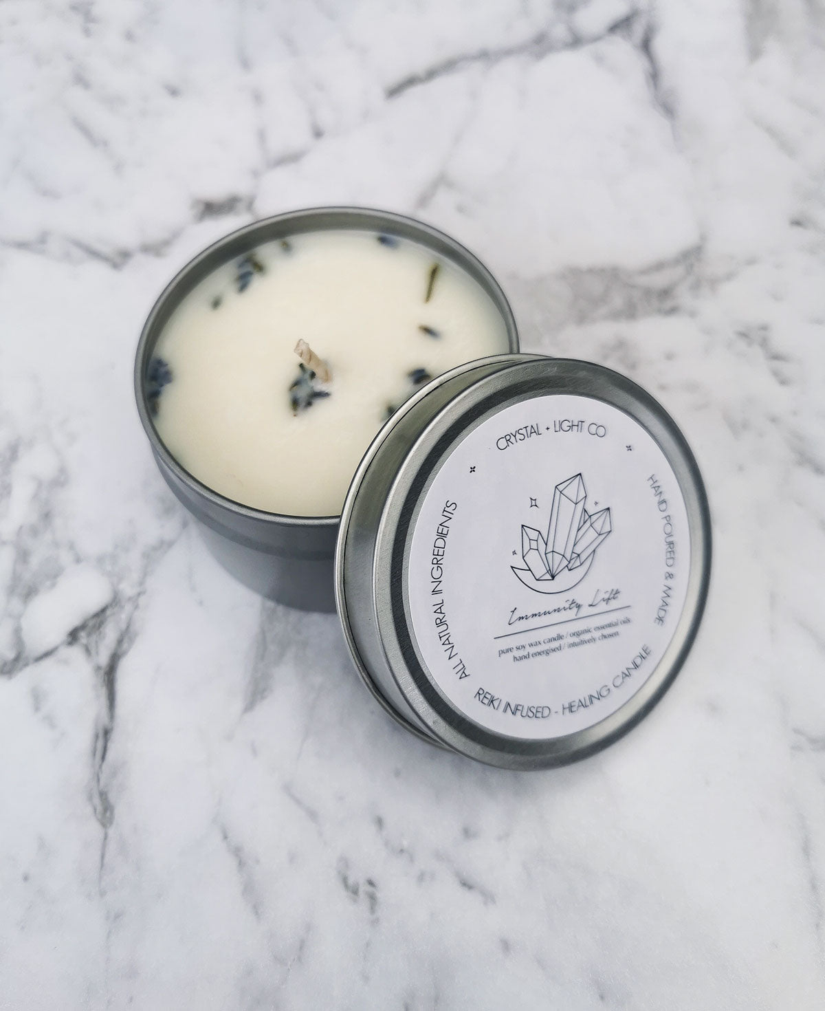 Immunity Lift - Wellbeing Healing candle - Crystal and Light Co