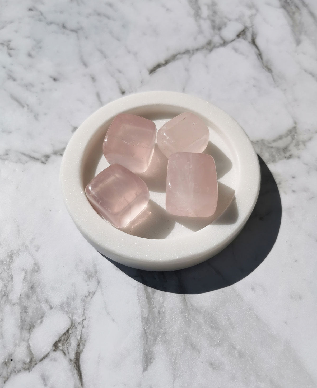 Rose Quartz - Square Tumbled Stone - Crystal and Light Co