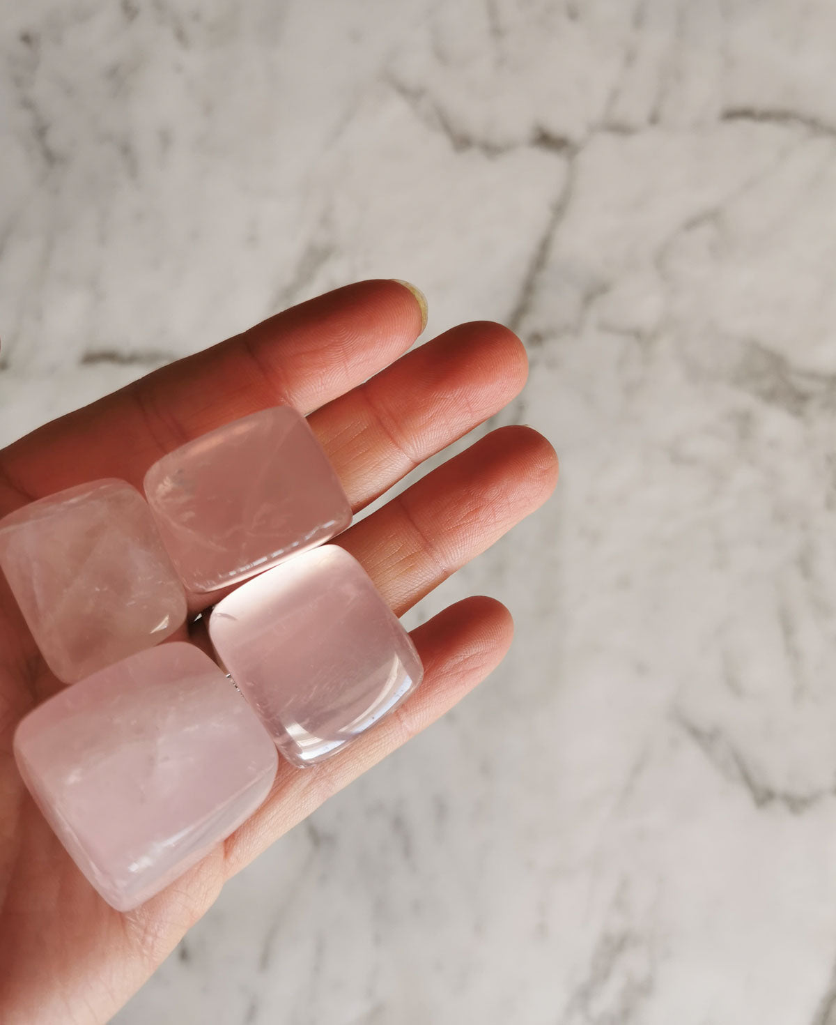 Rose Quartz - Square Tumbled Stone - Crystal and Light Co