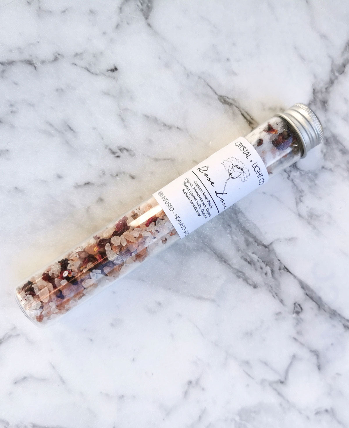 Rose Love- Test tube Organic Bath Salts - Crystal and Light Co