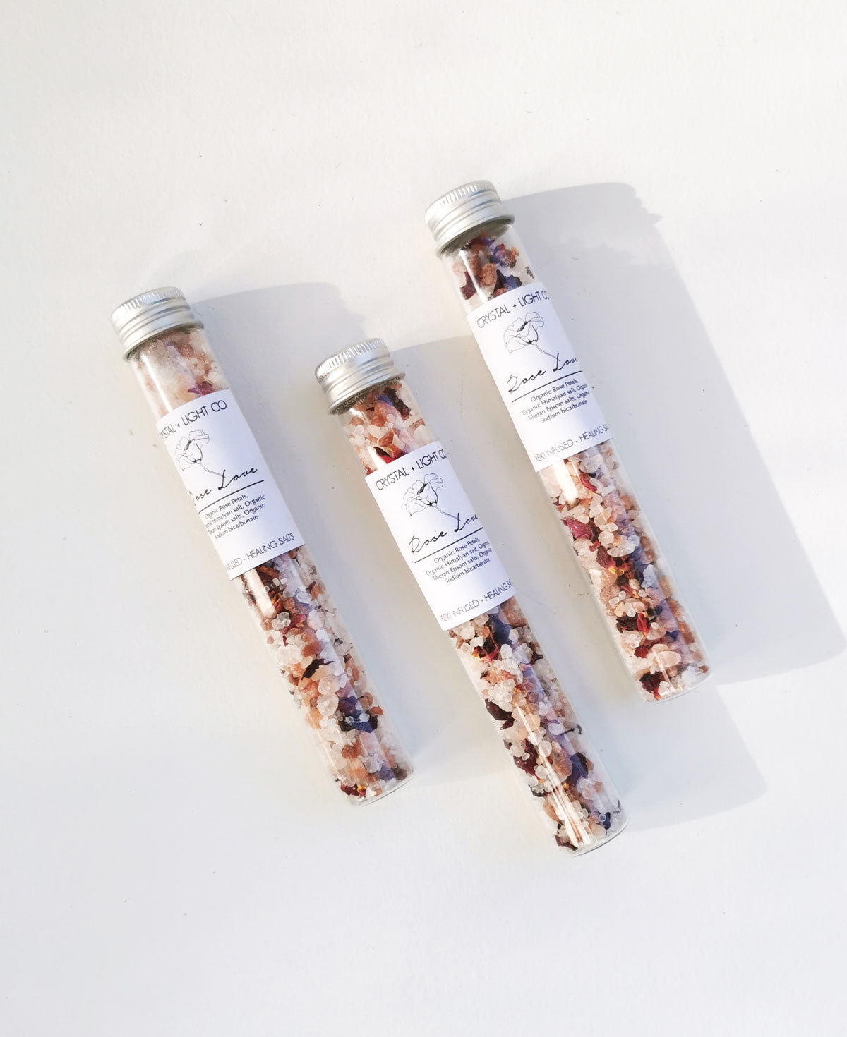 Rose Love- Test tube Organic Bath Salts - Crystal and Light Co